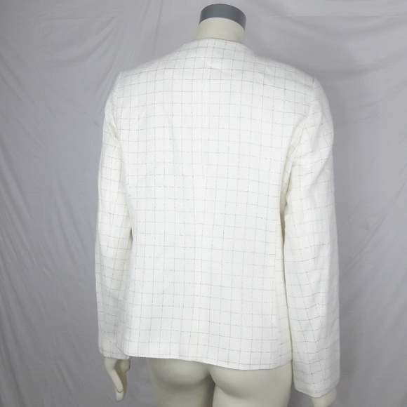 Bob Mackie Window Pane Open Front Blazer Jacket - Picture 5 of 6